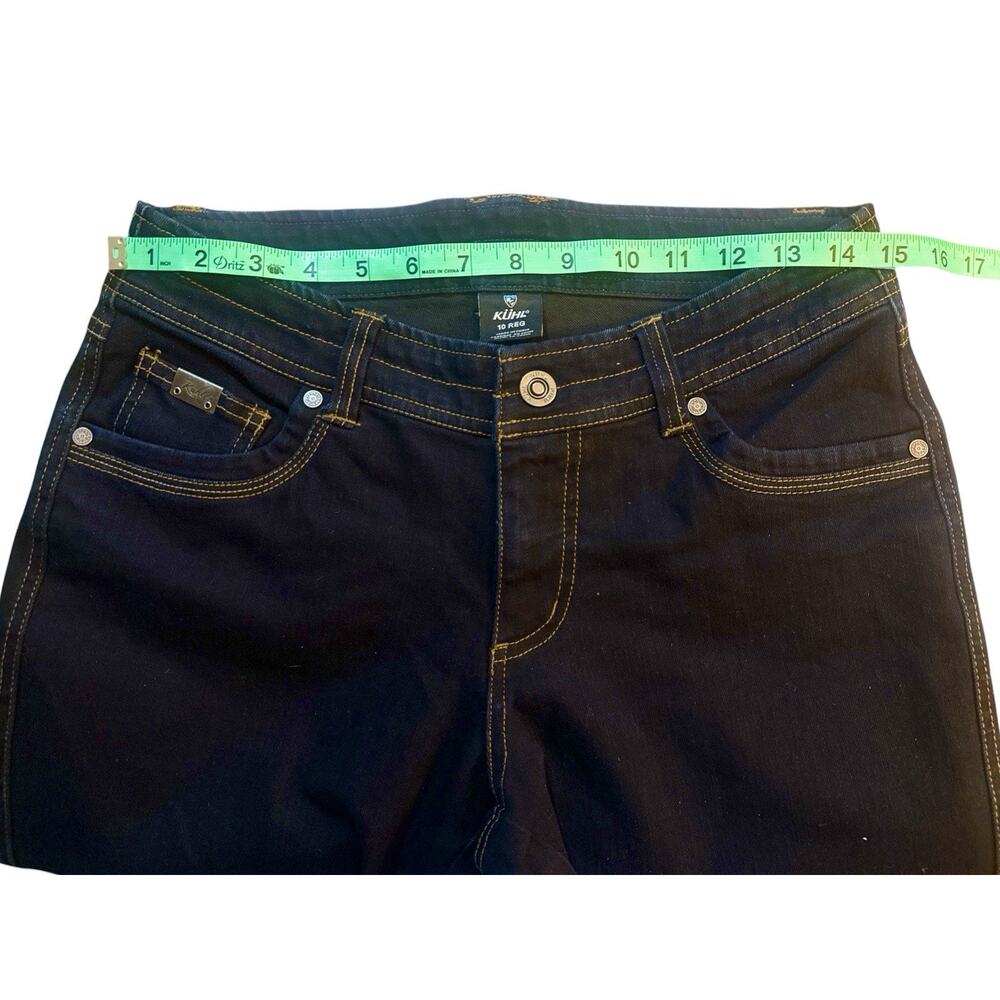 Kuhl Danzr Skinny Jeans 360 Stretch Midnight Blue Drawcord Inner Waist Womens 10 - Picture 13 of 16